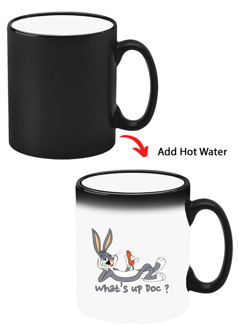 Theodor Color Changing Heat Sensitive Ceramic Mug, Image Revealed When HOT Liquid is Added! Whats up Doc - Image 1