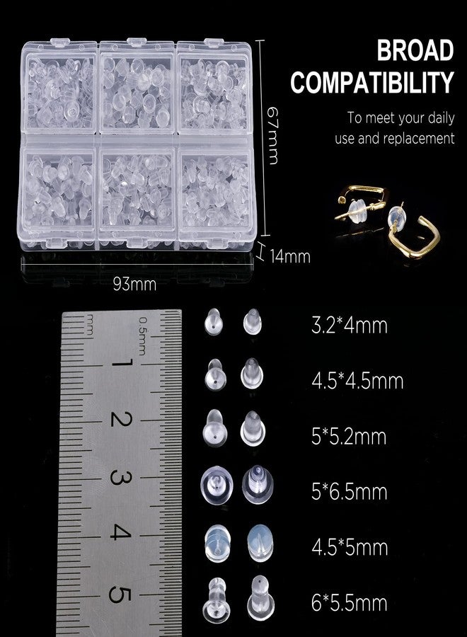 ARRITZ 6 Sizes Earring Backs Rubber, ARRITZ 300PCS Soft Silicone Earring Backs Replacements for Studs, Hook Earring, Hoops - Image 2