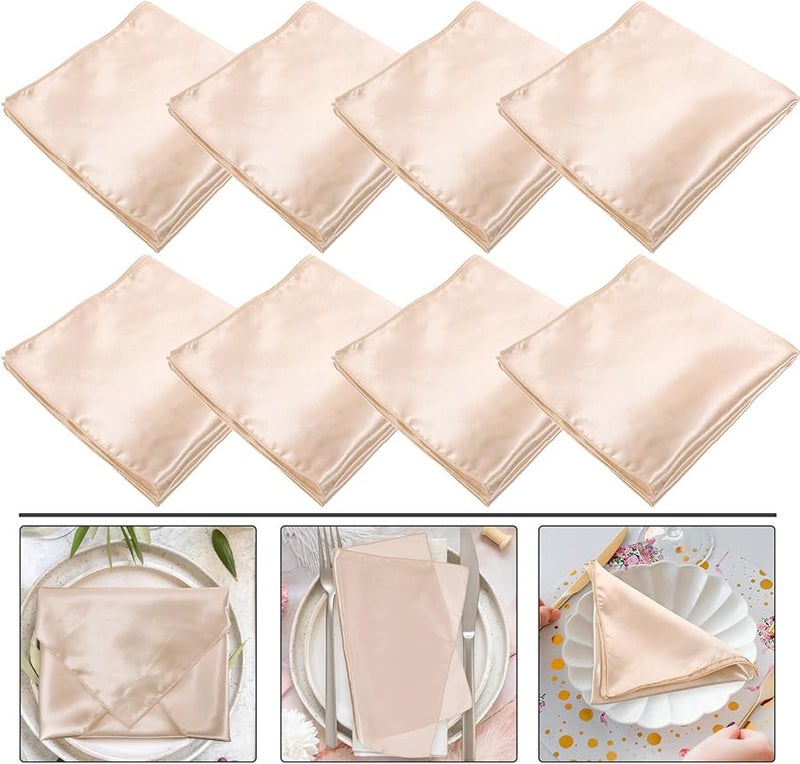 Satin Cloth Napkins 8 Pack Soft Absorbent Washable for Wedding Party Home Restaurant - Image 3