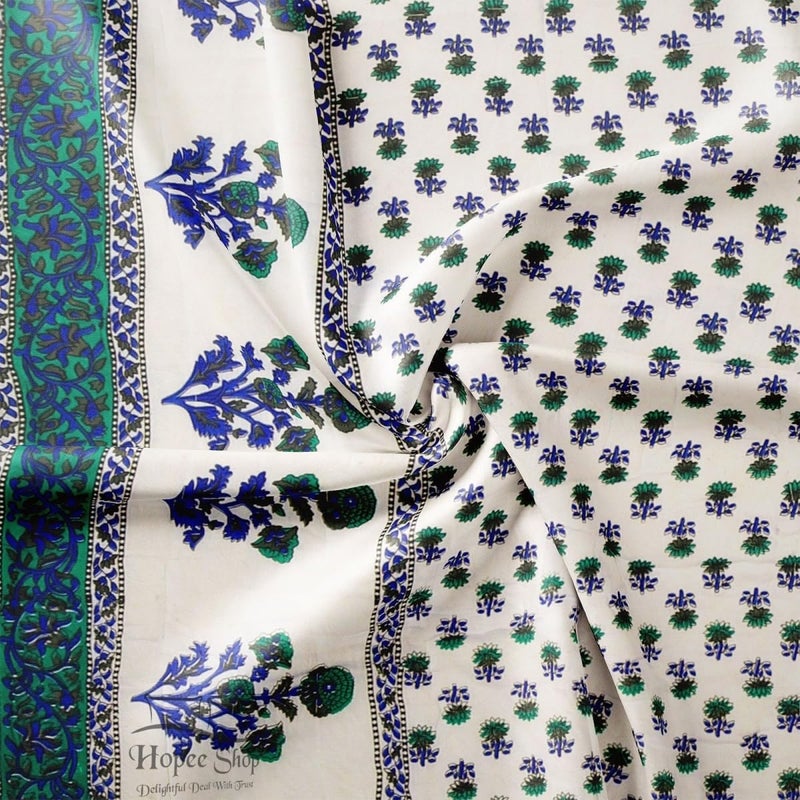LOARSHY Pure Cotton Floral Printed Quilt Lightweight and Warm Jaipuri Rajasthani Single Bed Razai Soft BlanketRazai for Winters Gery Set of 2 - Image 5