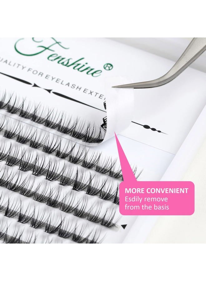 Fenshine Cluster Lashes Individual Lashes Wide Stem 0.07D 20D Curl 12mm DIY Eyelash Extension Individual Soft False Lashes for Personal Use at Home - Image 2