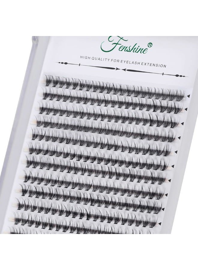 Fenshine Cluster Lashes Individual Lashes Wide Stem 0.07D 20D Curl 12mm DIY Eyelash Extension Individual Soft False Lashes for Personal Use at Home - Image 1