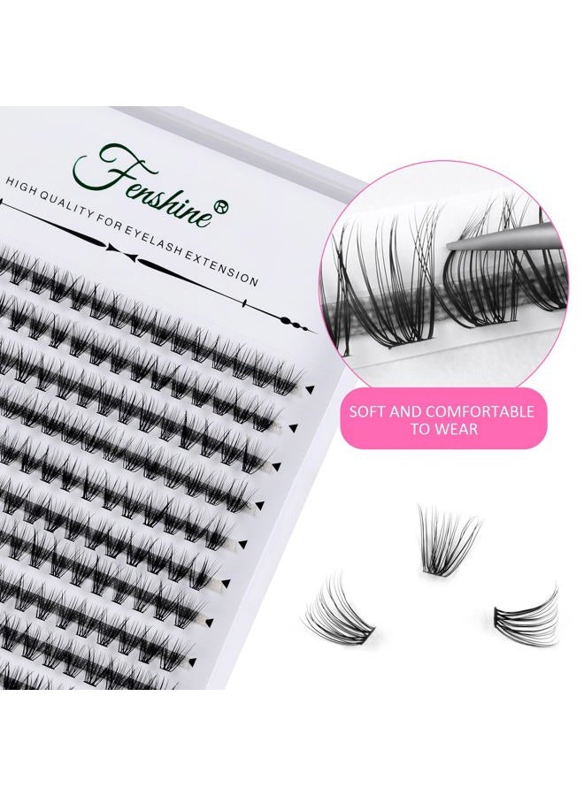 Fenshine Cluster Lashes Individual Lashes Wide Stem 0.07D 20D Curl 12mm DIY Eyelash Extension Individual Soft False Lashes for Personal Use at Home - Image 3
