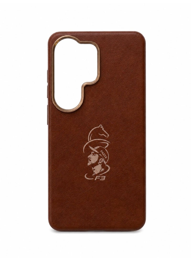 Samsung S26 Ultra Leather Texture Case –Brown - Image 1
