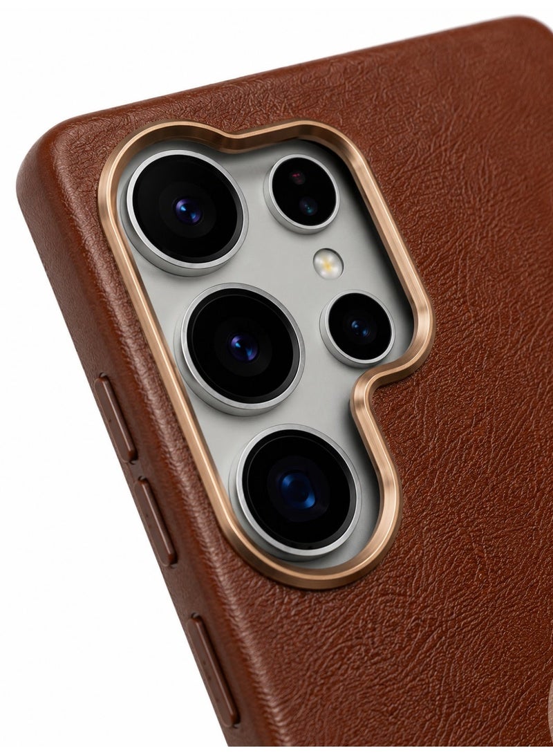 Samsung S26 Ultra Leather Texture Case –Brown - Image 4