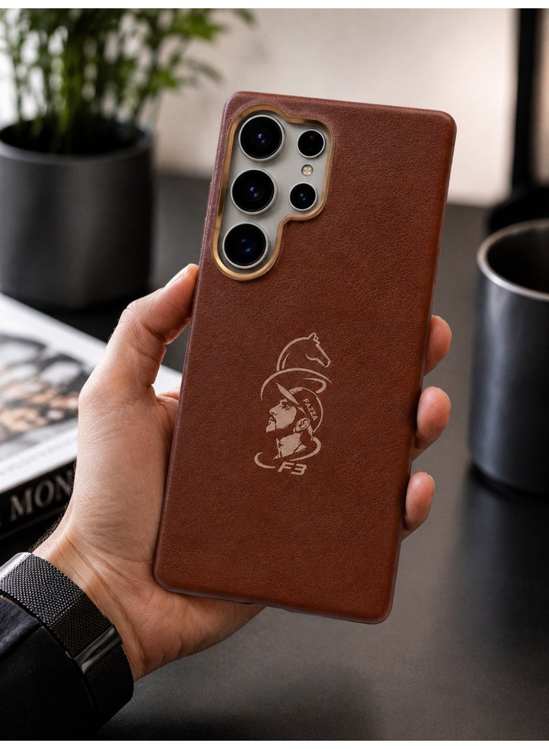 Samsung S26 Ultra Leather Texture Case –Brown - Image 5