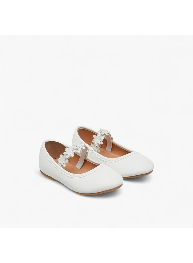 فلورا بيلا من شو إكسبرس Girls Floral Accent Ballerina Shoes with Elasticated Strap