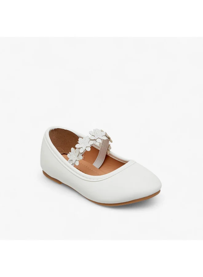 فلورا بيلا من شو إكسبرس Girls Floral Accent Ballerina Shoes with Elasticated Strap