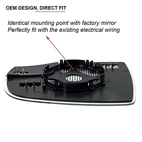 SKARUMMER Passenger Right Side Mirror Replacement for 2012-2018 Ford Focus - Side View Heated Convex Mirror Glass with Rear Holder, Replace CM5Z-17K707-G - Image 4