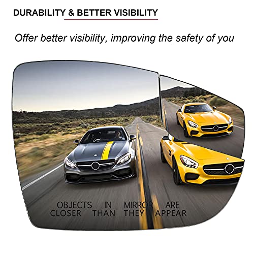 SKARUMMER Passenger Right Side Mirror Replacement for 2012-2018 Ford Focus - Side View Heated Convex Mirror Glass with Rear Holder, Replace CM5Z-17K707-G - Image 3