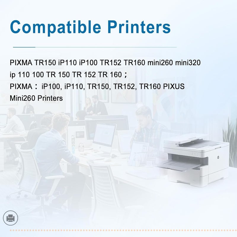 بريتمور حزمة خراطيش الحبر الأسود PGI-35 والملون CLI-36 متوافقة مع Canon 35 36 PGI 35 CLI 36 Pixma TR150 IP110 IP100 TR 150 IP 110 IP 100 Mini 260 320 طابعة محمولة (2 أسود + 1 ملون) - Image 5