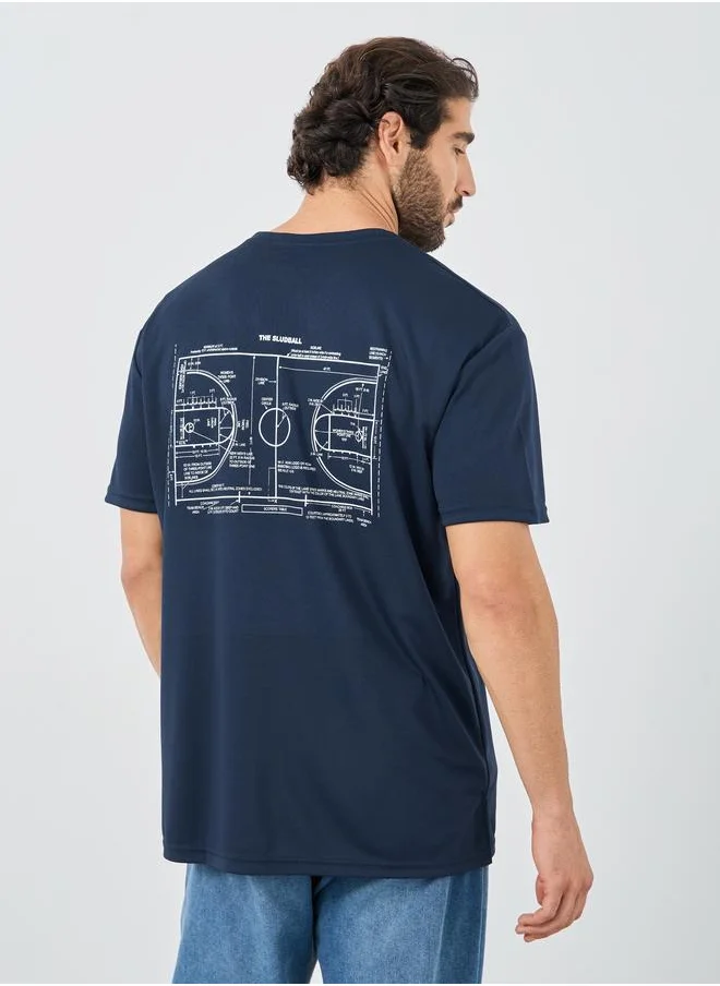 Styli Styli Back Graphic Print Crew Neck Oversized T-Shirt