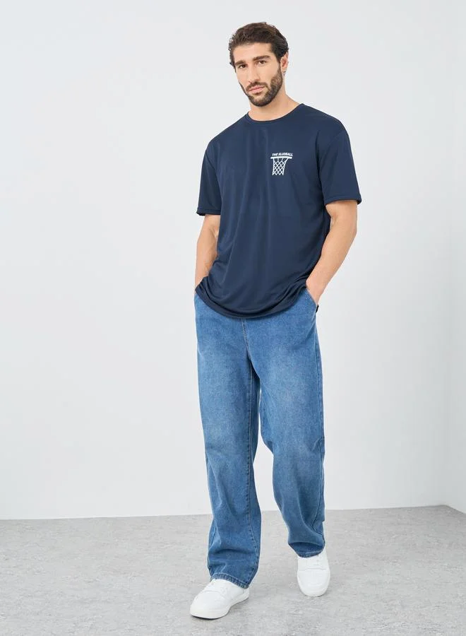 Styli Styli Back Graphic Print Crew Neck Oversized T-Shirt