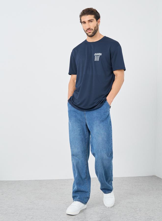 Styli Back Graphic Print Crew Neck Oversized T-Shirt - Image 3