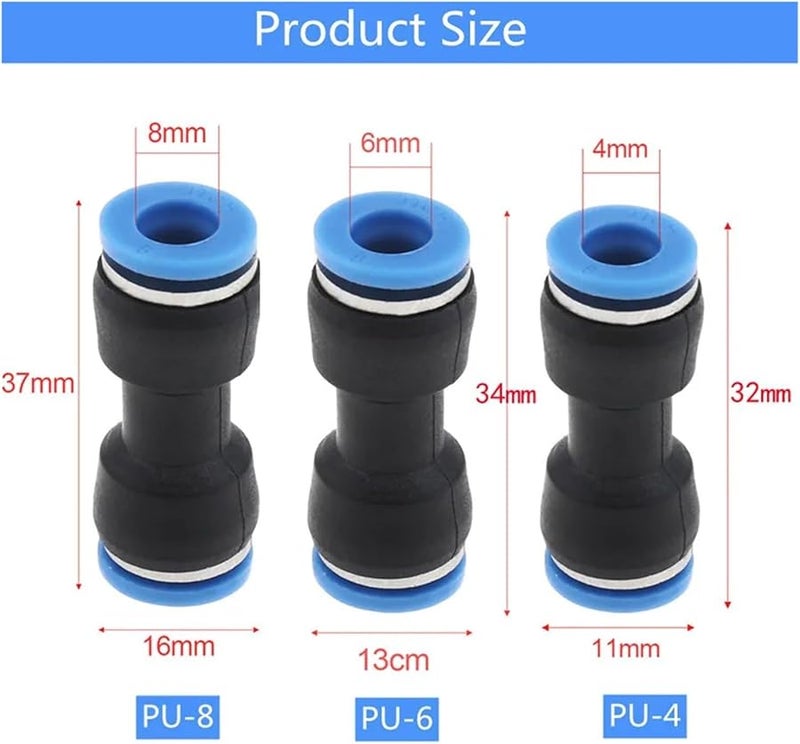 Pneumatic Connector Push In Type 4 6 8 12 14 mm Size 10pcs PU 12 - Image 3