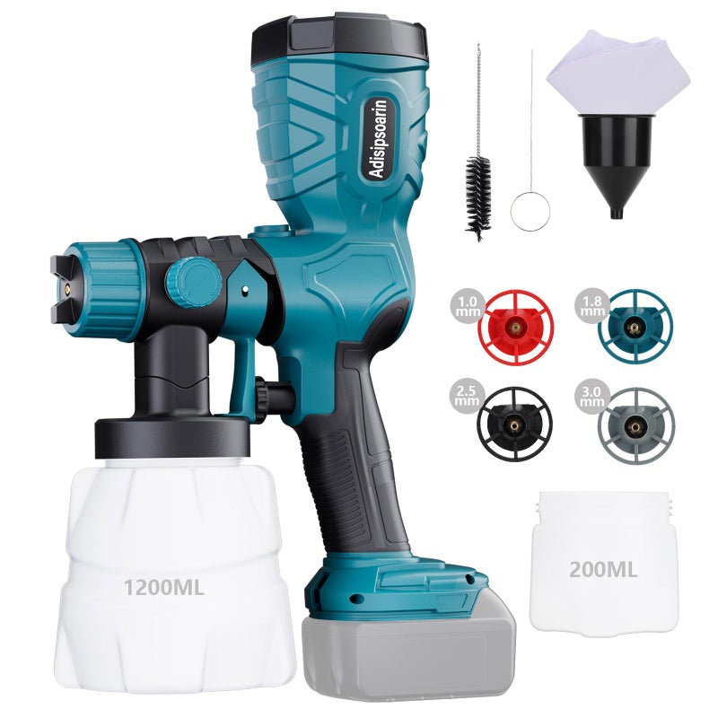 Adisipsoarin 18v Paint Sprayer High Speed for Makita 18v LXT Battery 2 ContainersEasy to Cleanfor House PaintingFurnitureBatteries not Included - Image 2