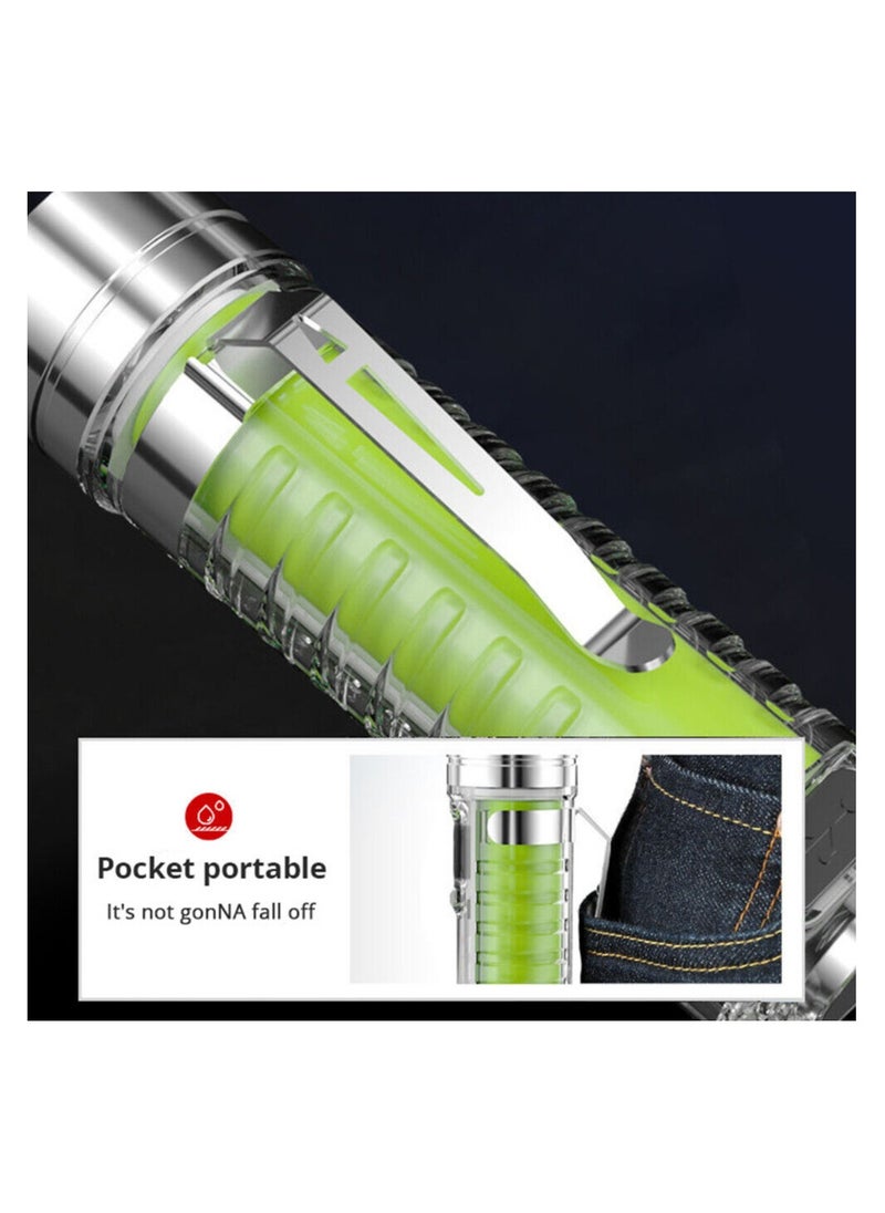 N3 - Mini Multifunctional LED Flashlights USB Rechargeable Small Keychain Pocket Flashlight with 6 Modes including White LED, Red LED, Blue LED and UV LED - Image 1