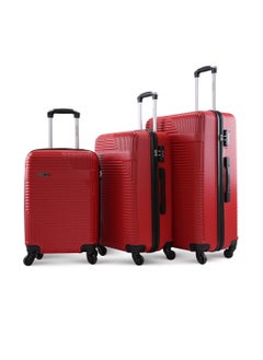PARAJOHN Neto 3 Piece ABS Hardside Spinner Luggage Trolley Set 20/24/28 Inch Red  - Image 1