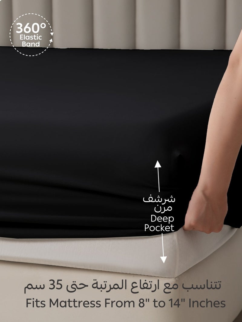 دوناتيلا طقم شرشف مطاط 3 قطع مزدوج 180×200 سم 35 سم فائق النعومة - Image 4