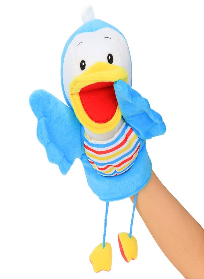 Hopearl Plush Bird Hand Puppet with Open Movable Mouth for Imaginative Play, Role Play, Interactive Toy for Storytelling Teaching Puppet Theater, Gifts for Kids Boys Girls, Blue, 16'' - Image 5
