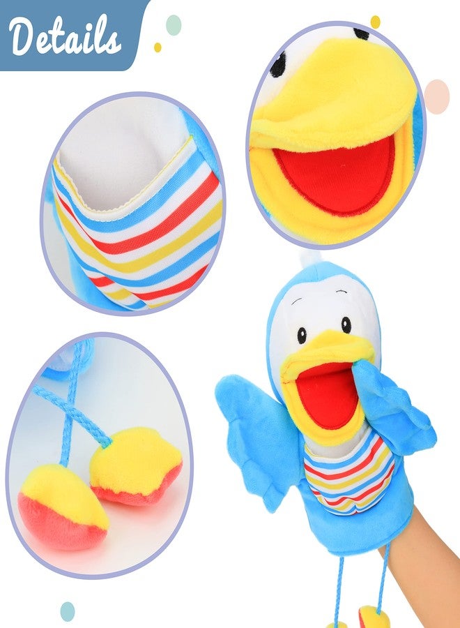 Hopearl Plush Bird Hand Puppet with Open Movable Mouth for Imaginative Play, Role Play, Interactive Toy for Storytelling Teaching Puppet Theater, Gifts for Kids Boys Girls, Blue, 16'' - Image 3