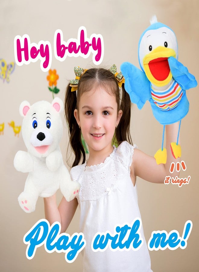Hopearl Plush Bird Hand Puppet with Open Movable Mouth for Imaginative Play, Role Play, Interactive Toy for Storytelling Teaching Puppet Theater, Gifts for Kids Boys Girls, Blue, 16'' - Image 4