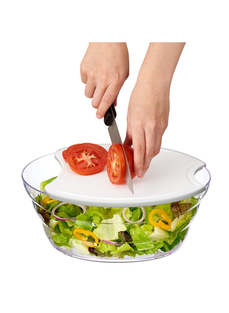 PRODYNE Prodyne Acrylic TOP CHOP Salad Prep and Serve Set 5 quarts 12 x 9 34 x 5 Clear 