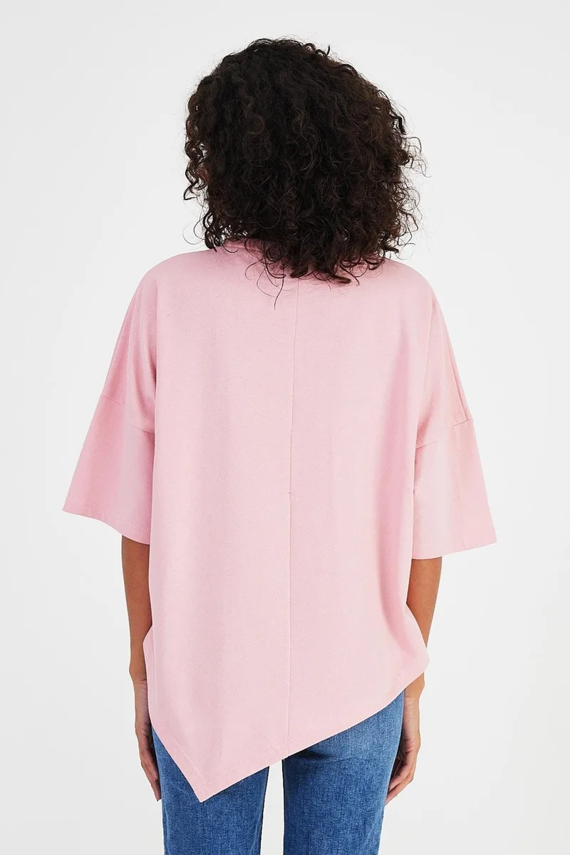 الكسندر جاردي Alexandergardı Asymmetric Cut Oversize T-SHIRT(B24-00194)