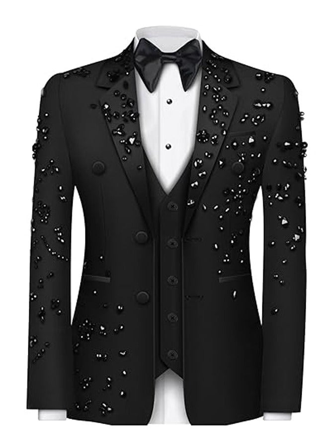 GUSGU 8pcs Mens Carbon Fiber Cufflinks and Shirt Studs Set Tuxedo Shirt Cuff Links for Wedding Groom Business Birthday Anniversary Father's Day Gifts Black - Image 3