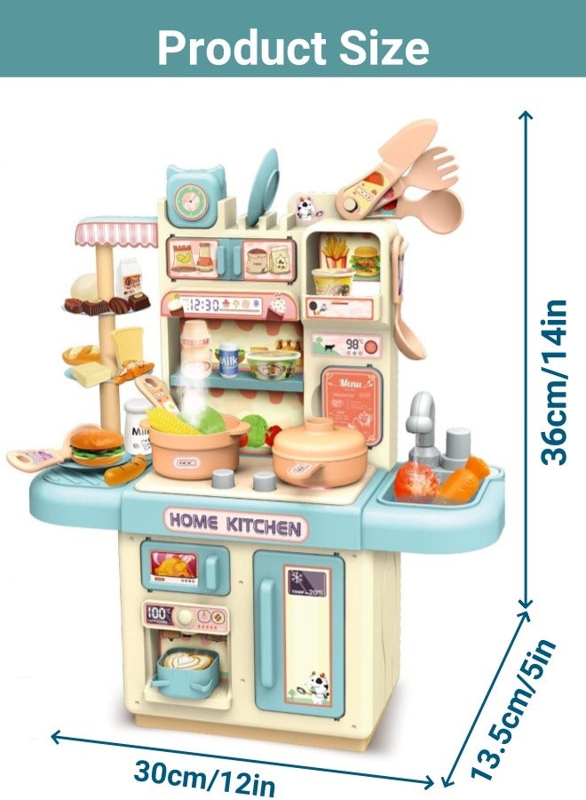 34-in-1 Kitchen Pretend Play Toy Set,  Kitchen Cooking Playset Pretend Cooking Toy Kitchen Accessories Toy  with Realistic Steam & Lights  for Girls and Boys - Image 2