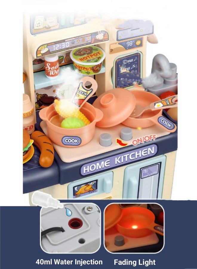 34-in-1 Kitchen Pretend Play Toy Set,  Kitchen Cooking Playset Pretend Cooking Toy Kitchen Accessories Toy  with Realistic Steam & Lights  for Girls and Boys - Image 4