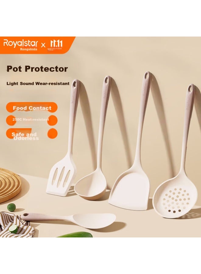 Royalstar Silicone Spatula And Spoon Set, Food-grade Heat-resistant Kitchen Cooking Utensils Including Spatula, Soup Ladle, Strainer, Rice Spoon, And Frying Spatula Combinatio - Image 1