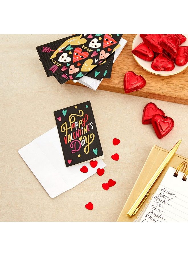 Hallmark Kids Mini Valentines Day Cards Assortment 18 Classroom Cards With Envelopes (Gold Foil Happy Hearts) - Image 3
