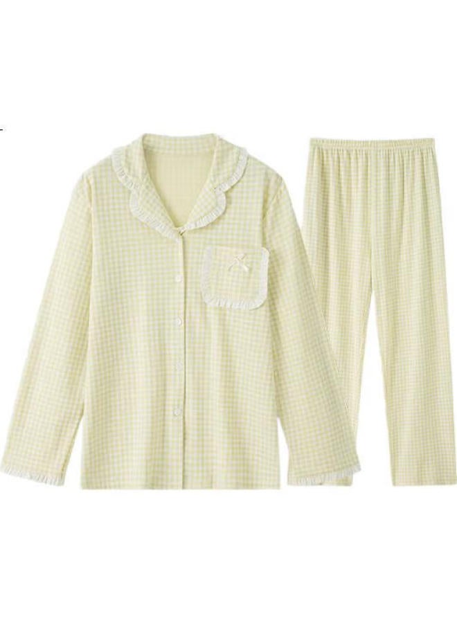 Your Sun Comfortable And Refreshing Women'S Cardigan Home Wear Pajama Set With Lapel Collar, Long Sleeve, Long Pants, Can Be Worn Outdoors Home Wear For Women - Image 3