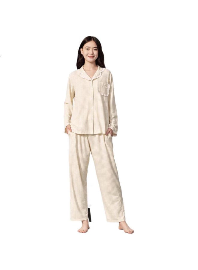 Your Sun Comfortable And Refreshing Women'S Cardigan Home Wear Pajama Set With Lapel Collar, Long Sleeve, Long Pants, Can Be Worn Outdoors Home Wear For Women - Image 1