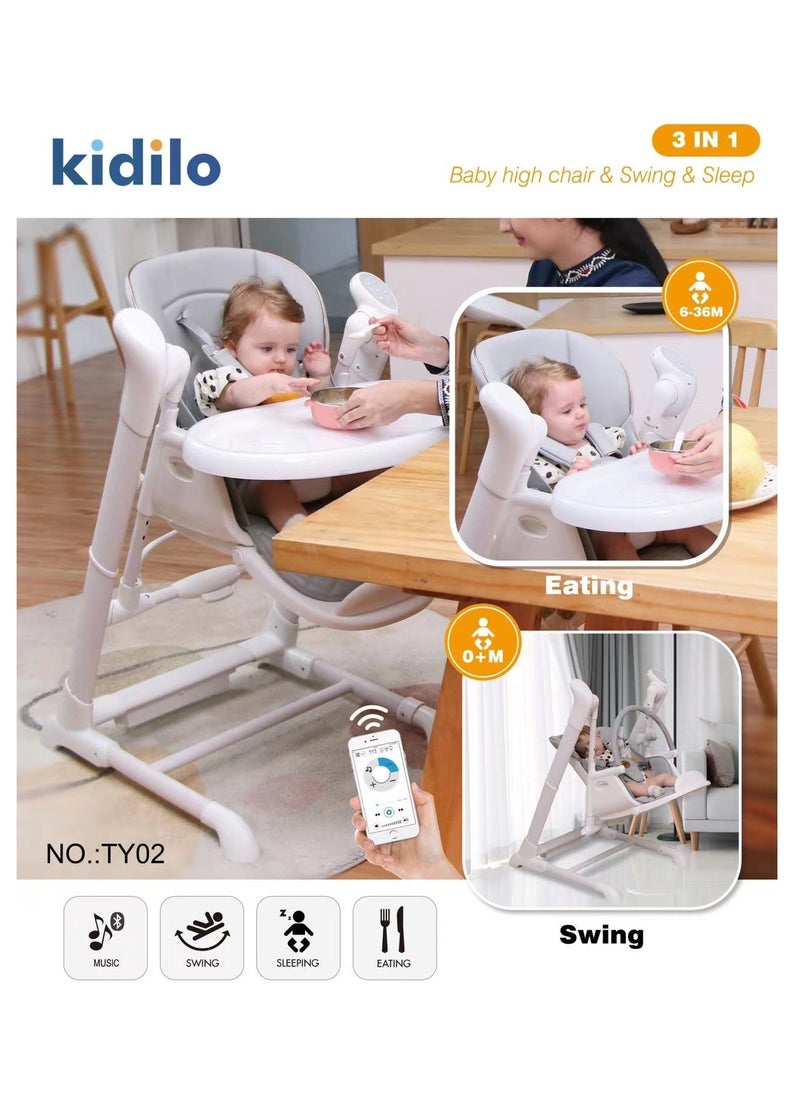 3-in-1 Convertible Feeding High Chair | Rocker with Double Tray, Washable Fabric, and Safety Straps for Kids 6 Months to 4 Years | Adjustable Toddler Feeding Chair - pzsku/Z80B80CB4C8403E4111BBZ/45/_/1734173784/a72ff330-2783-40dc-85e8-be5abd6276c4