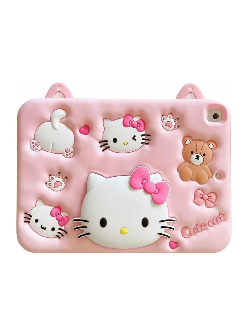 Cartoon 3D Silicon Handle Stand Cover For iPad 9th/8th/7th Generation (2022/2021/2020/2019 Model, 10.2 inch) - Image 1