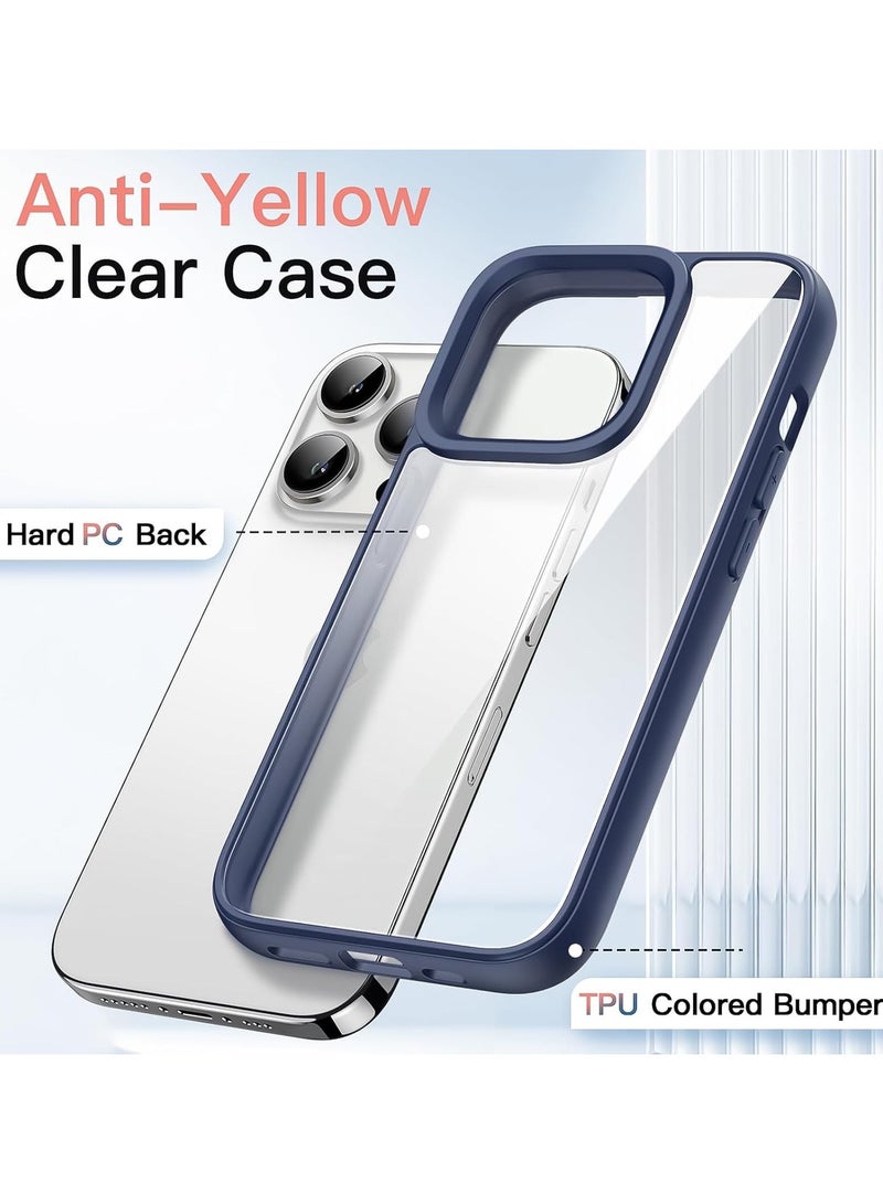 Case for iPhone 16 Pro Max 6.9-Inch, Shockproof Phone Bumper Cover, Solid Color Matte TPU Frame, Anti-Scratch Clear Back (Blue) - Image 2