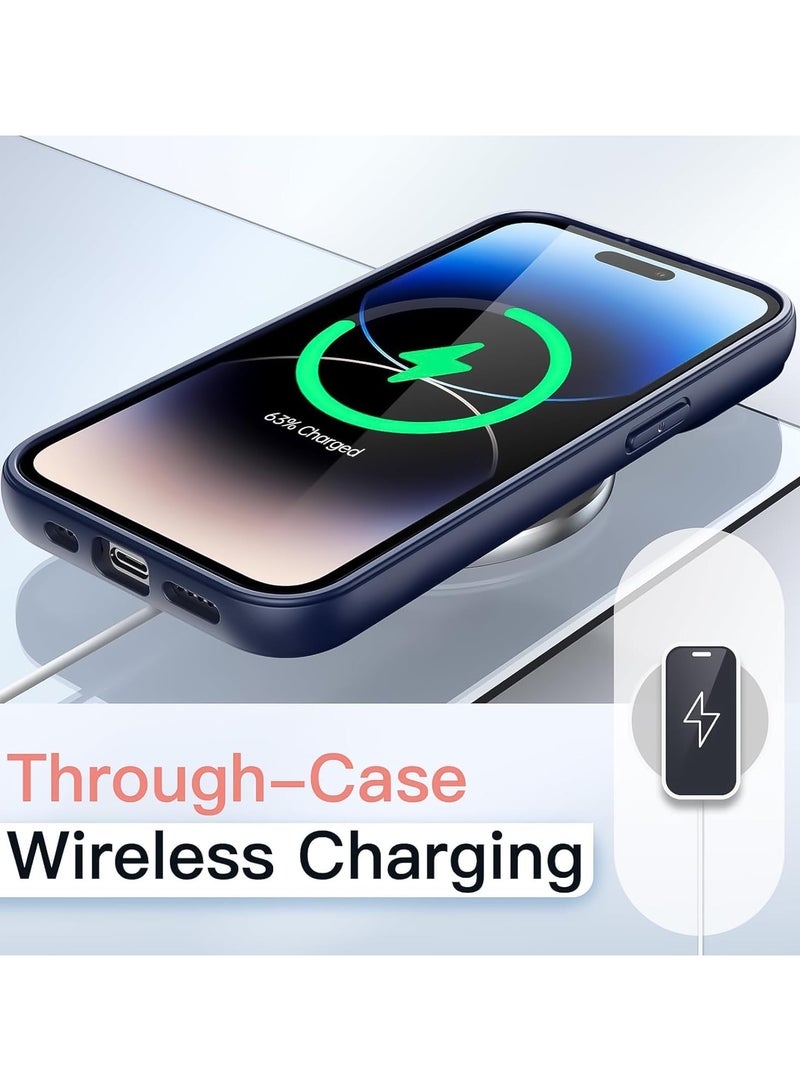 Case for iPhone 16 Pro Max 6.9-Inch, Shockproof Phone Bumper Cover, Solid Color Matte TPU Frame, Anti-Scratch Clear Back (Blue) - Image 3