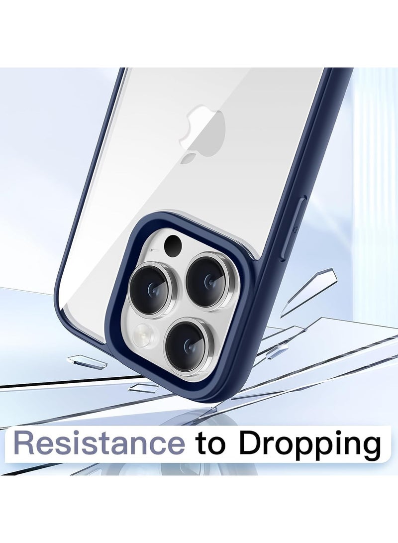 Case for iPhone 16 Pro Max 6.9-Inch, Shockproof Phone Bumper Cover, Solid Color Matte TPU Frame, Anti-Scratch Clear Back (Blue) - Image 4