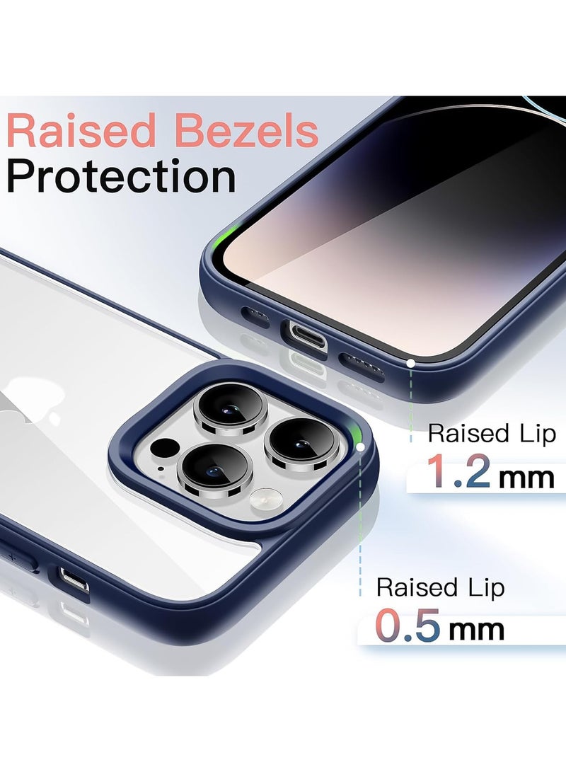 Case for iPhone 16 Pro Max 6.9-Inch, Shockproof Phone Bumper Cover, Solid Color Matte TPU Frame, Anti-Scratch Clear Back (Blue) - Image 5