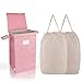 MCleanPin MCleanPin Laundry Hamper with Lid and 2 Removable Liners, Collapsible Dirty Clothes Hamper with 2 Handles, Foldable  - Image 2