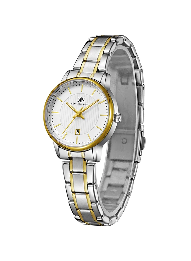 KENNETH SCOTT Kenneth Scott Women's Quartz Movement Watch, Analog Display and Stainless Steel Strap - K22528-TBTW, Two Tone