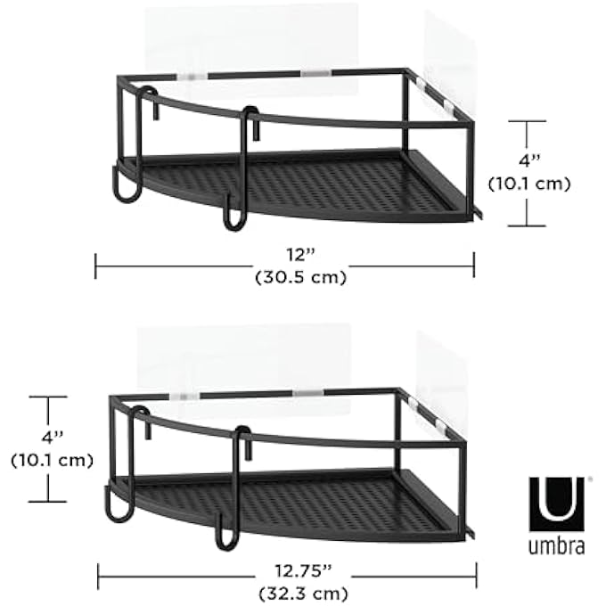 UMBRA Cubiko Shower Bin Caddy Set Black - Image 3