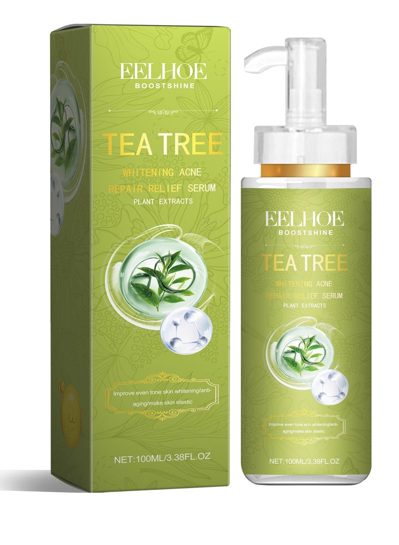 EELHOE Tea Tree Anti-Acne Serum, Tea Tree Skin Care Oil, Contains Natural Extracts, Moisturizing and Brightening, Antibacterial Tea Tree Oil, Suitable for Diffusers, Humidifiers, Home 100ml - Image 1