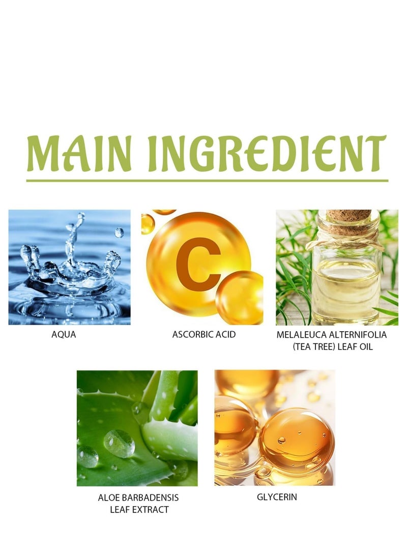 EELHOE Tea Tree Anti-Acne Serum, Tea Tree Skin Care Oil, Contains Natural Extracts, Moisturizing and Brightening, Antibacterial Tea Tree Oil, Suitable for Diffusers, Humidifiers, Home 100ml - Image 4