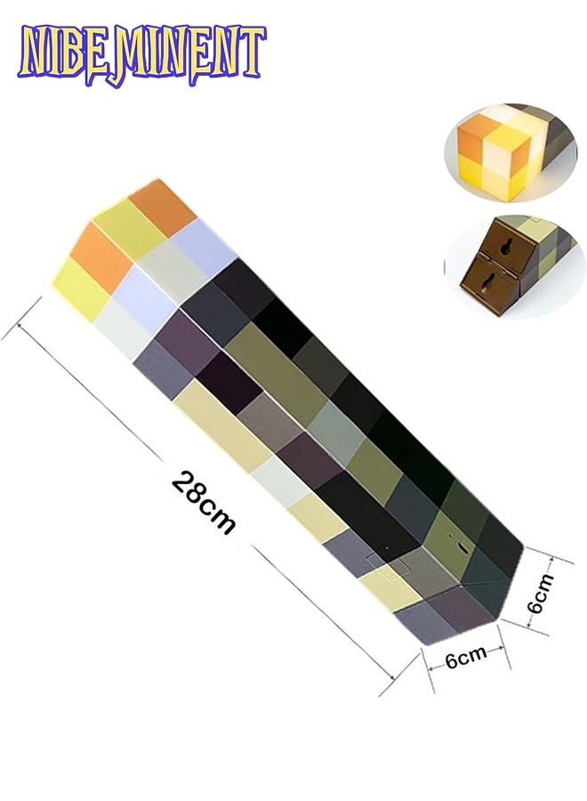 NIBEMINENT ضوء قابل لإعادة الشحن بأسلوب بكسل ماينكرافت 4 ألوان 2 وضعيات تحكم صوتي هدية مثالية لعشاق ديكور المنزل والأطفال وألعاب الفيديو وغرف النوم والمعيشة ولعب الأطفال - Image 2