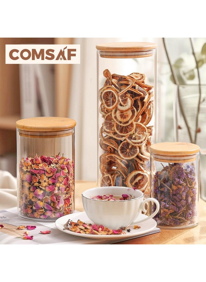 ComSaf Glass Food Storage Jars Set of 6, Clear Glass Storage Containers with Lids, Canisters Sets for the kitchen, Spaghetti, Pasta, Flour, Nuts, Oat, Coffee and Sugar Container, Pantry Organization - Image 3