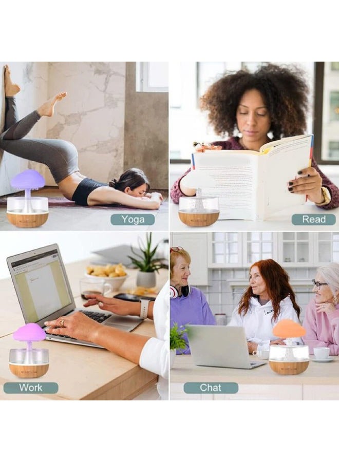 TOPINCN Zen Raining Cloud Night Light Aromatherapy Essential Oil Diffuser Micro Humidifier Desk Fountain Bedside Sleeping Relaxing Mood Water Drop Sound - Image 3