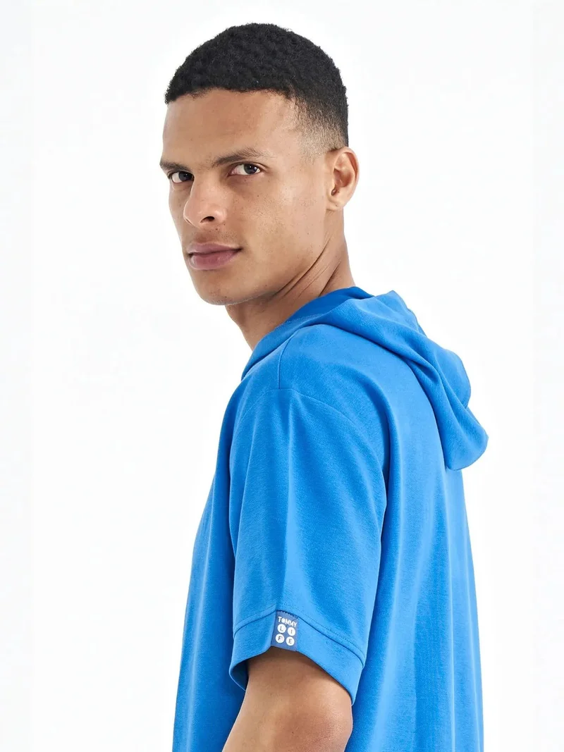 تومي لايف TOMMY Oversized Hooded Short-sleeve T-shirt